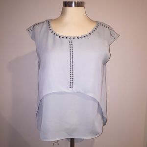 High low blouse with stud nailhead detail small